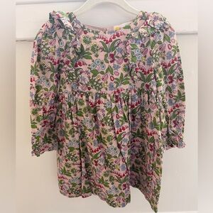 Mini Boden Floral Kids Dress - Pink and Green